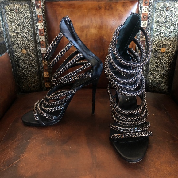 Giuseppe Zanotti Shoes - Giuseppe Zanotti Women's Black Chain Heels